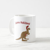 Hoppie Feestdagen! kerstmis Kangaroo Koffiemok (Voorkant links)