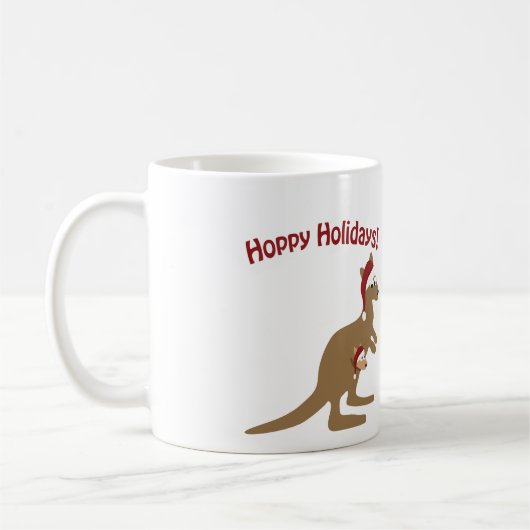 Hoppie Feestdagen! kerstmis Kangaroo Koffiemok (Links)