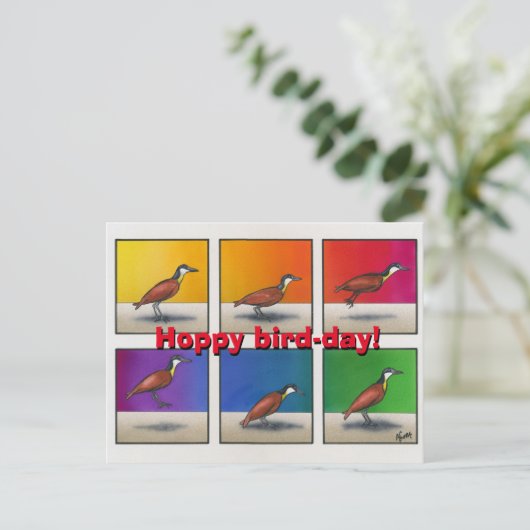 Hoppie vogeldag! briefkaart (Staand voorkant)