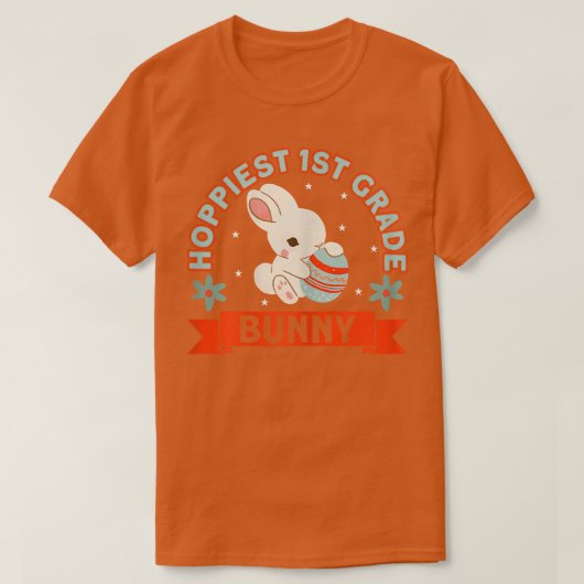 Hoppiest 1st Grade Bunny Egg Hunter Spring Pasen T-shirt (Design voorkant)