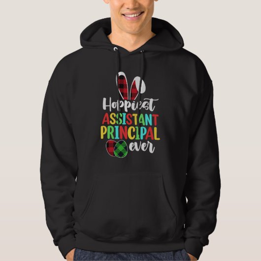 Hoppiest Assistant Principal Ever Bunny Ear Red Pl Hoodie (Voorkant)
