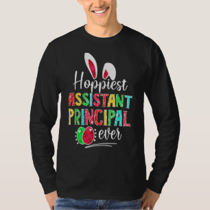 Hoppiest Assistant Principal Ever Bunny Ear Red Pl T-shirt