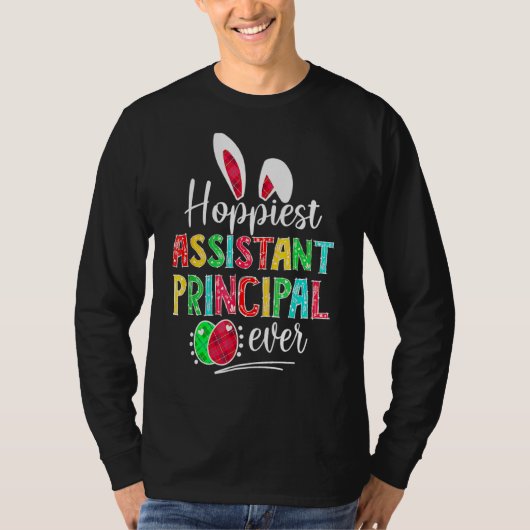 Hoppiest Assistant Principal Ever Bunny Ear Red Pl T-shirt (Voorkant)