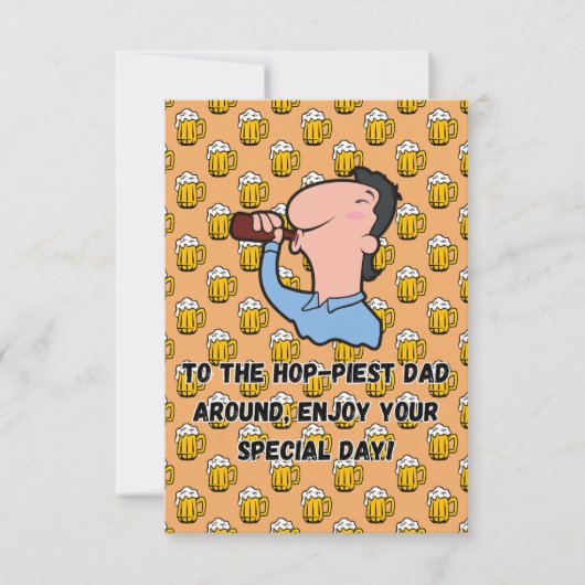 Hoppiest Dad Vaderdag Kaart Funny beer Dad (Voorkant)