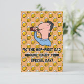 Hoppiest Dad Vaderdag Kaart Funny beer Dad (Staand voorkant)