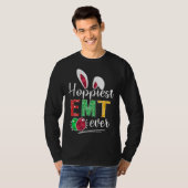 Hoppiest EMT Ever Bunny Ears Buffalo Plaid Easter T-shirt (Voorkant volledig)