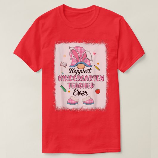 Hoppiest Kindergarten Leraar Ever Pset Gnome Bun T-shirt (Design voorkant)