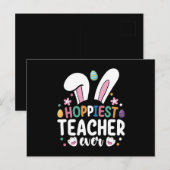 Hoppiest leraar ooit school paashaas eieren briefkaart (Voorkant / Achterkant)