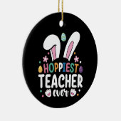 Hoppiest leraar ooit school paashaas eieren keramisch ornament (Rechts)
