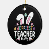 Hoppiest leraar ooit school paashaas eieren keramisch ornament (Links)
