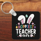 Hoppiest leraar ooit school paashaas eieren sleutelhanger (Voorkant)