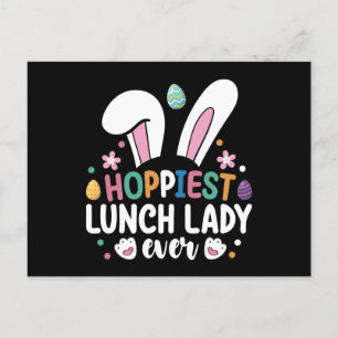 Hoppiest Lunch Lady School Paashaas Eieren Briefkaart