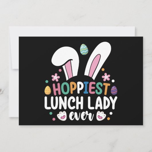 Hoppiest Lunch Lady School Paashaas Eieren Kaart (Voorkant)