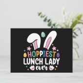 Hoppiest Lunch Lady School Paashaas Eieren Kaart (Staand voorkant)