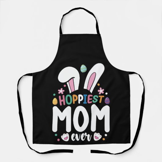 Hoppiest mam ooit familie paashaas eieren schort (Voorkant)