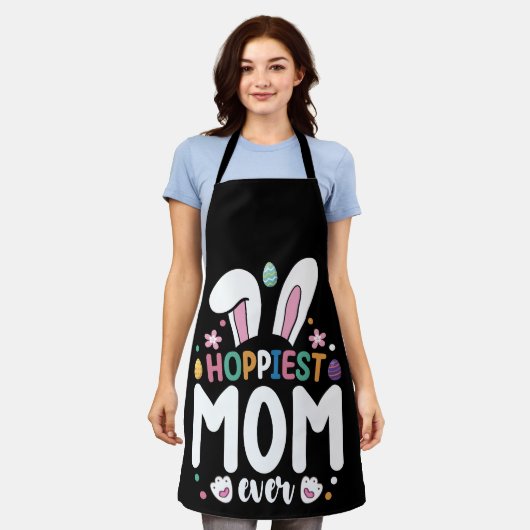 Hoppiest mam ooit familie paashaas eieren schort (Gedragen)