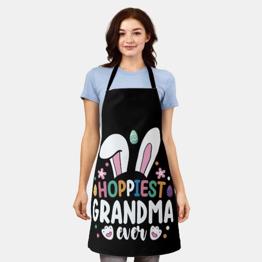 Hoppiest oma ooit moeder familie paashaas eieren schort (Gedragen)
