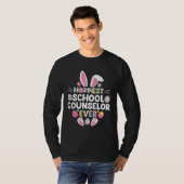 Hoppiest School Counselor Ever Happy Easter Day T-shirt (Voorkant volledig)