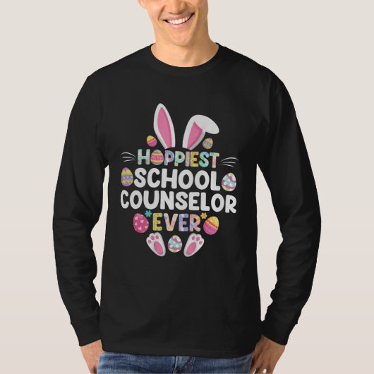 Hoppiest School Counselor Ever Happy Easter Day T-shirt (Voorkant)