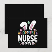Hoppiest verpleegster ooit paashaas eieren briefkaart (Voorkant / Achterkant)