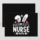 Hoppiest verpleegster ooit paashaas eieren kaart (Voorkant / Achterkant)