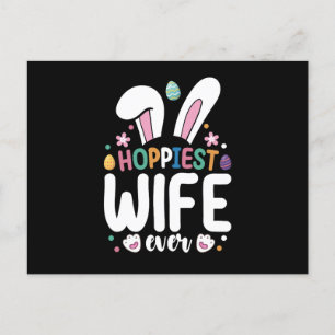 Hoppiest vrouw ooit familie paashaas eieren briefkaart