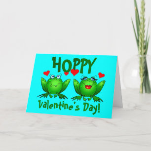 Hoppige Valentijnse kutjes met fijne, fijne kikker Feestdagen Kaart