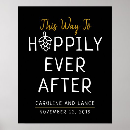 Hoppily Ever After Co-Ed Wedding Vrijgezellenfeest Poster (Voorkant)