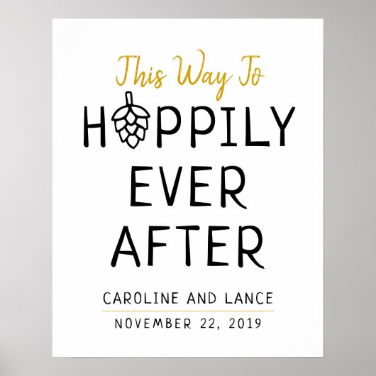 Hoppily Ever After Co-Ed Wedding Vrijgezellenfeest Poster (Voorkant)