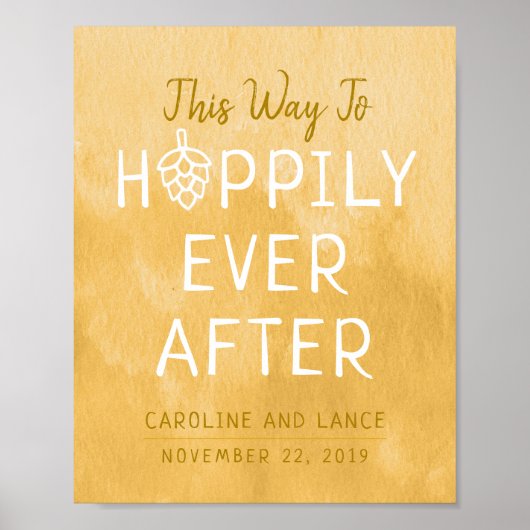 Hoppily Ever After Co-Ed Wedding Vrijgezellenfeest Poster (Voorkant)
