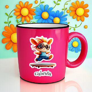 Hoppin' Bunny Gepersonaliseerde Vinyl Sticker