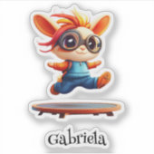 Hoppin' Bunny Gepersonaliseerde Vinyl Sticker (Voorkant)