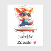 Hoppin' Bunny Gepersonaliseerde Vinyl Sticker (Vel)
