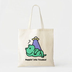 Hoppin' in de problemen! Grappige kikker Tote Bag