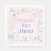 Hoppin’ Into Three Birthday Napkins – Bunny 3rd Bi Servet (Voorkant)