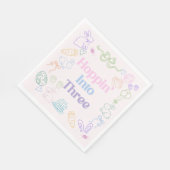 Hoppin’ Into Three Birthday Napkins – Bunny 3rd Bi Servet (Hoek)