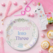Hoppin’ Into Three Birthday plates– Bunny 3rd  Papieren Bordje (Feest)