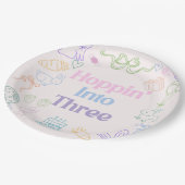 Hoppin’ Into Three Birthday plates– Bunny 3rd  Papieren Bordje (Gekanteld)