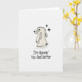 Hoppin’ You Feel Better Bunny Get Well Card Kaart (Gele Bloem)