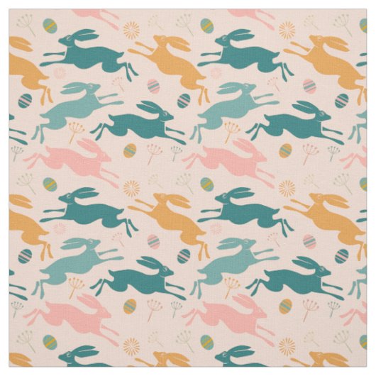 Hopping Bunny Pattern Stof (Swatch)