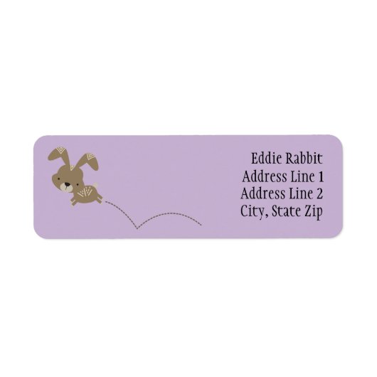 Hopping Bunny Rabbit Custom Return Adres Labels (Voorkant)