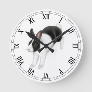 Hopping Bunny Rabbit Wall Clock Ronde Klok