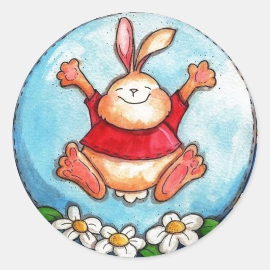 hopping bunny sticker (Voorkant)