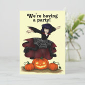 Hopping Hazel Halloween Party Invitation Kaart (Staand voorkant)