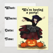 Hopping Hazel Halloween Party Invitation Kaart (Voorkant / Achterkant)