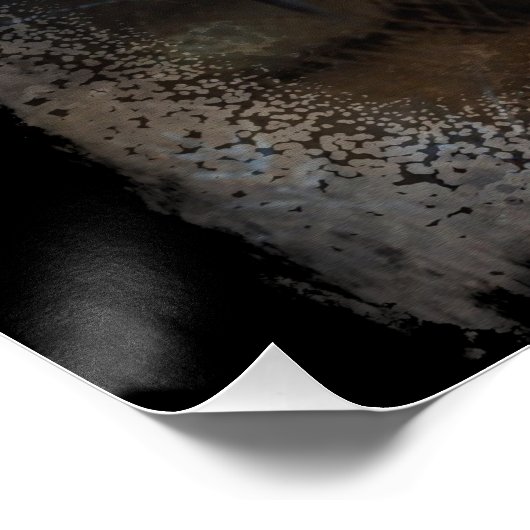 Hopping Kangoeroe & Volle Maan Perfect Poster (Hoek)