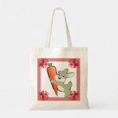 Hopping paashaas met wortel Floral Tote Bag (Achterkant)
