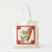 Hopping paashaas met wortel Floral Tote Bag (Voorkant)