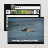 Hopping rond het Australische Briefkaart Kangaroo (Voorkant / Achterkant)