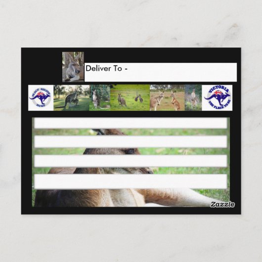 Hopping rond het Australische Briefkaart Kangaroo (Achterkant)